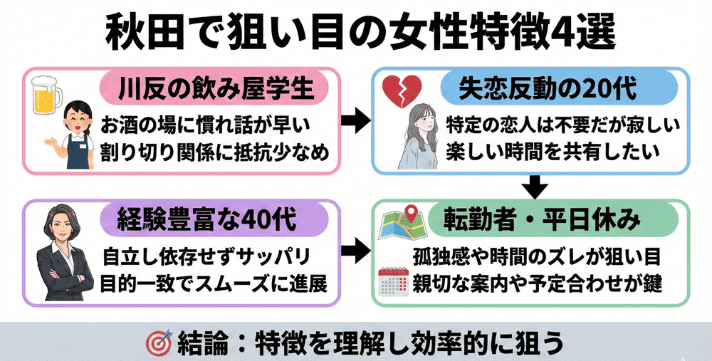 秋田でセフレにしやすかった女性の特徴