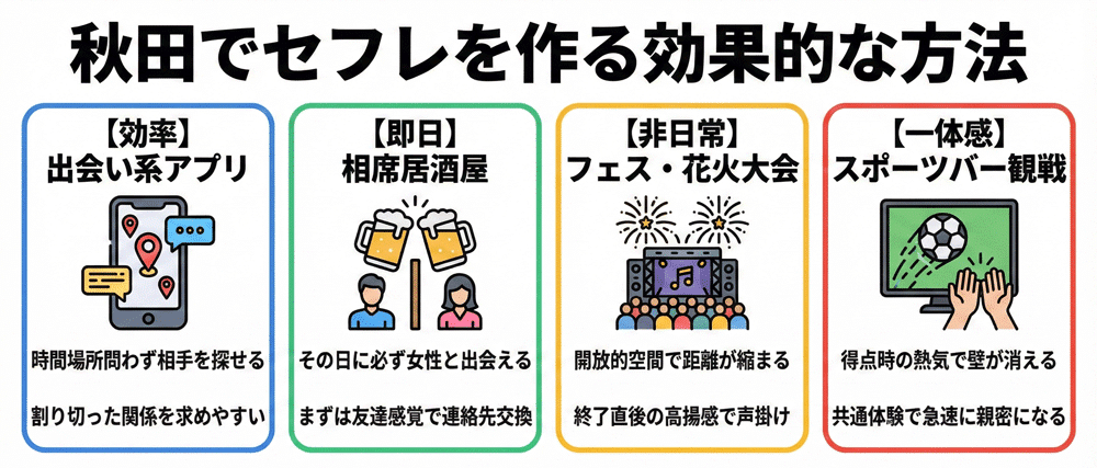 秋田で効果的だったセフレを作る方法