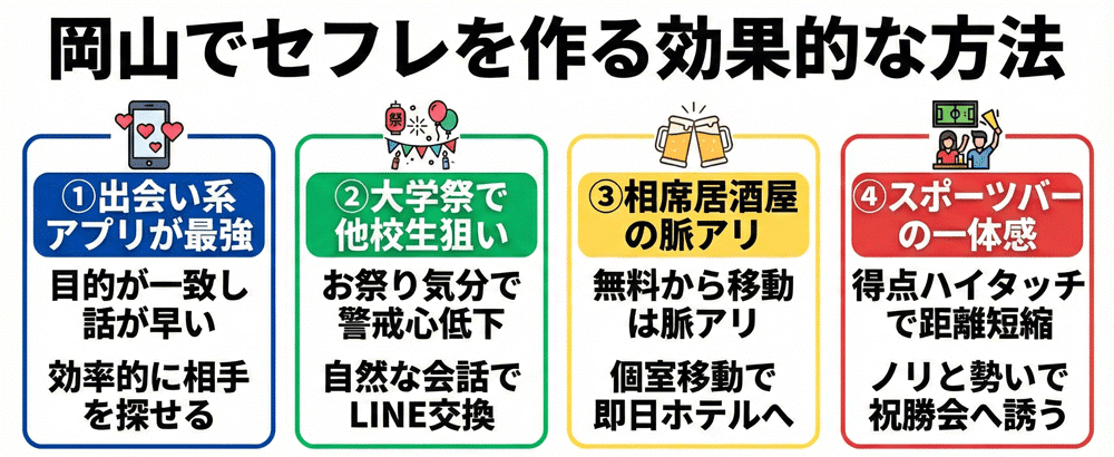 岡山でうまくいったセフレを作る方法