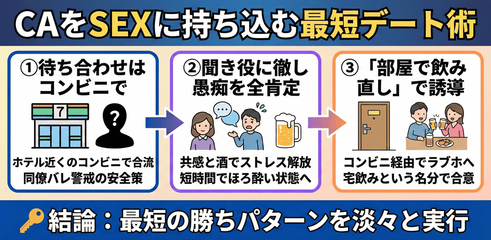 フライト後のCAをSEXに持ち込む最短デート術