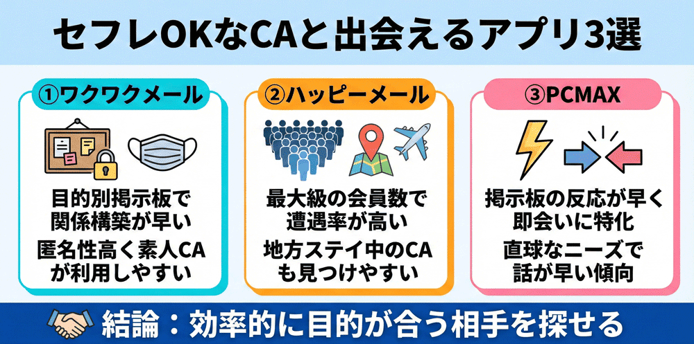 セフレOKなCAと出会えるマッチングアプリ