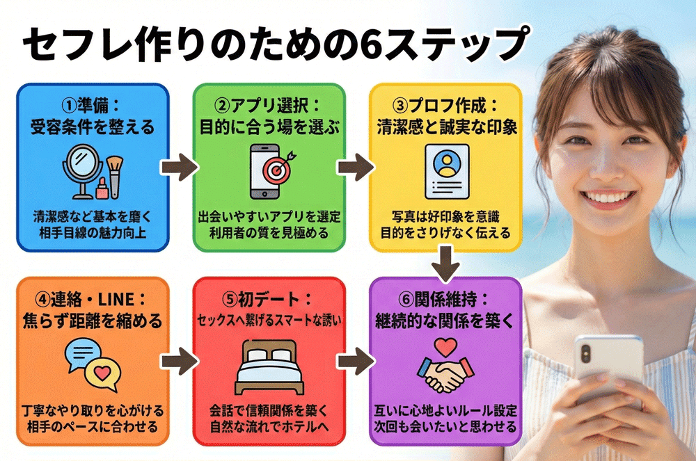 セフレの作り方ステップ